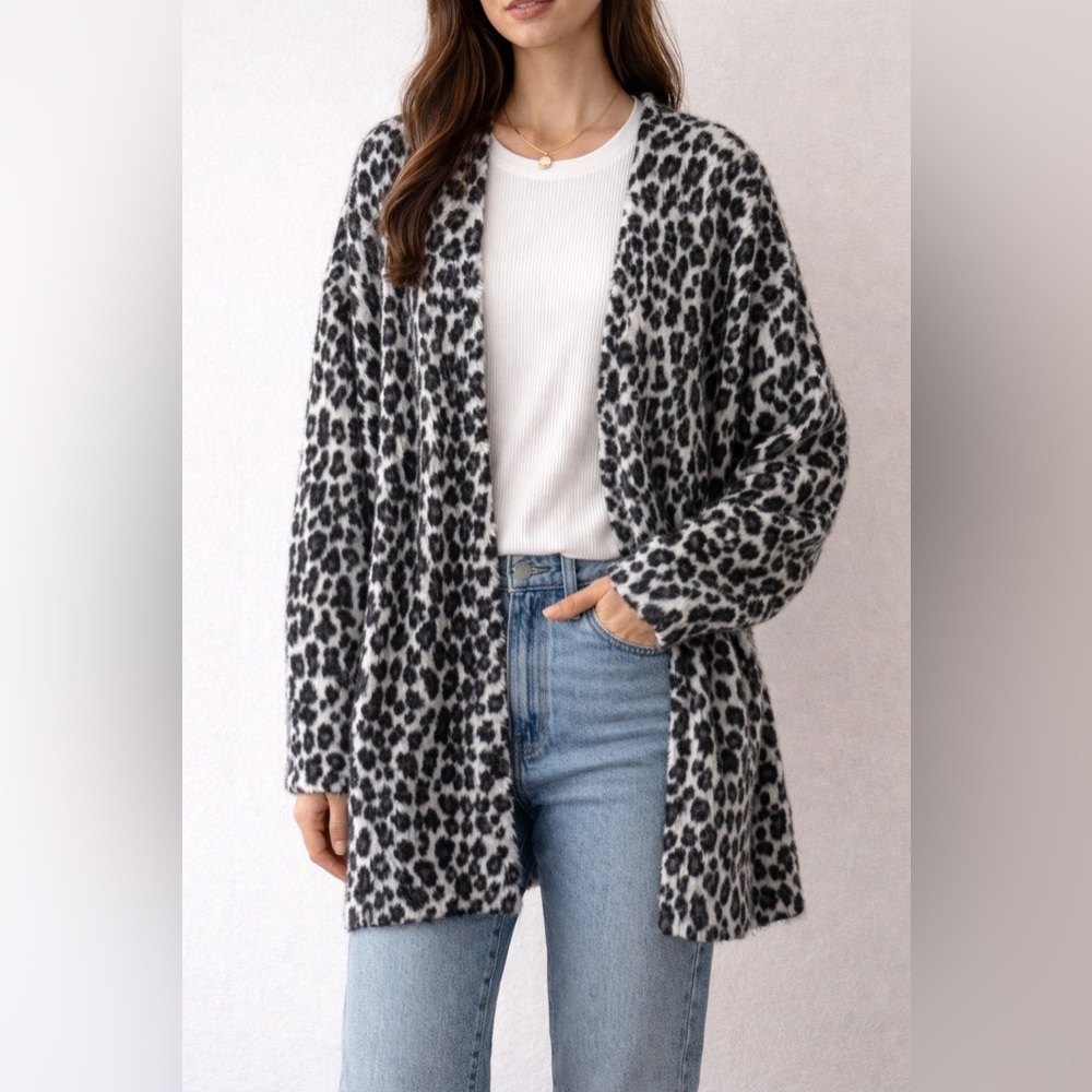 Show Me Your Mumu Easy Cardi Fuzzy Cheetah - Size XS